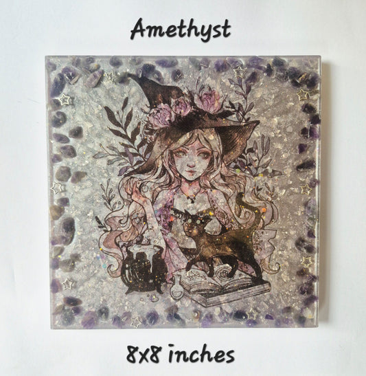 Amethyst Witch Fantasy Resin Art