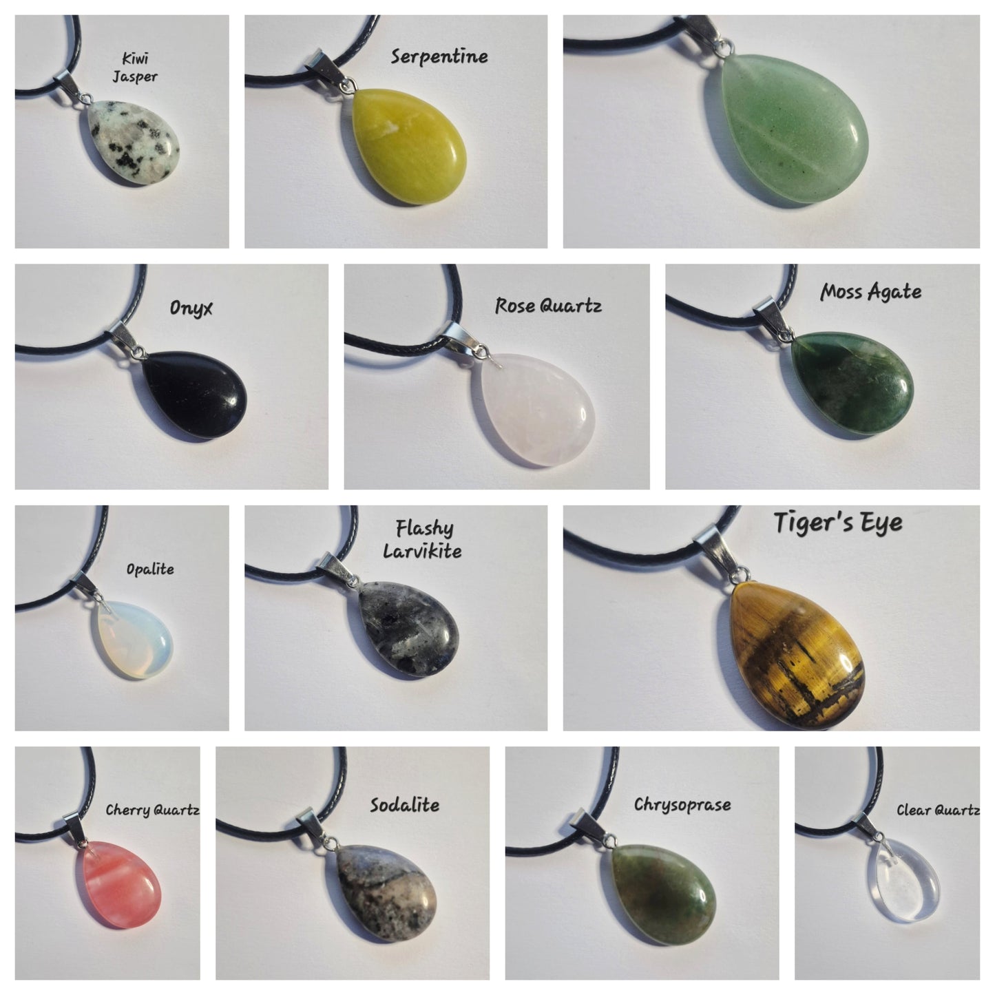 Teardrop Gemstone Pendant Necklaces