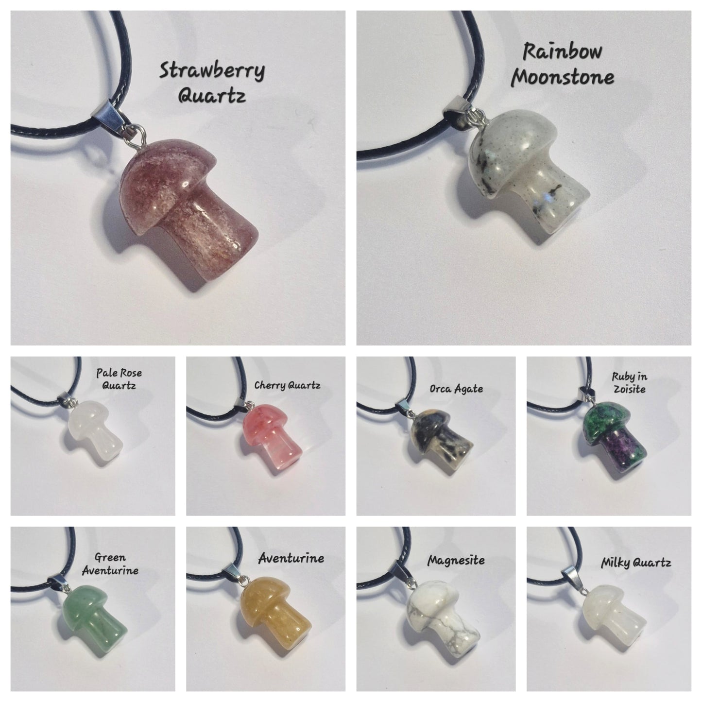 Gemstone Mushroom Necklace