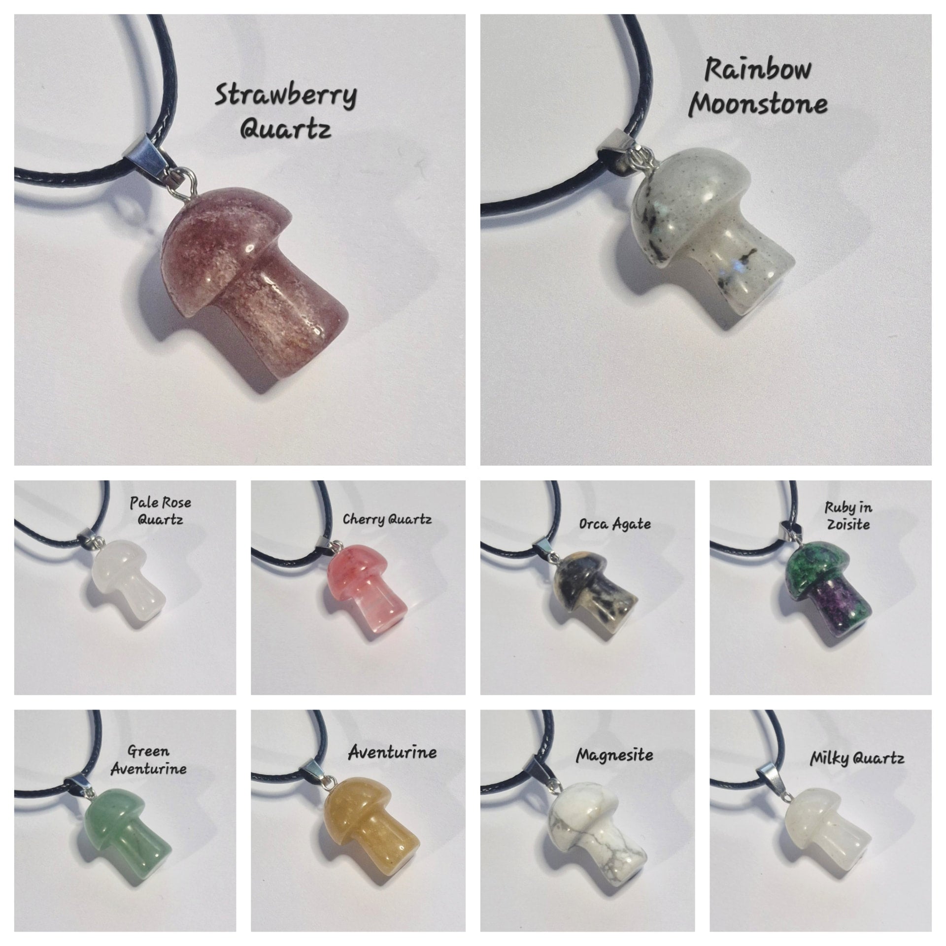Gemstone Mushroom Necklace