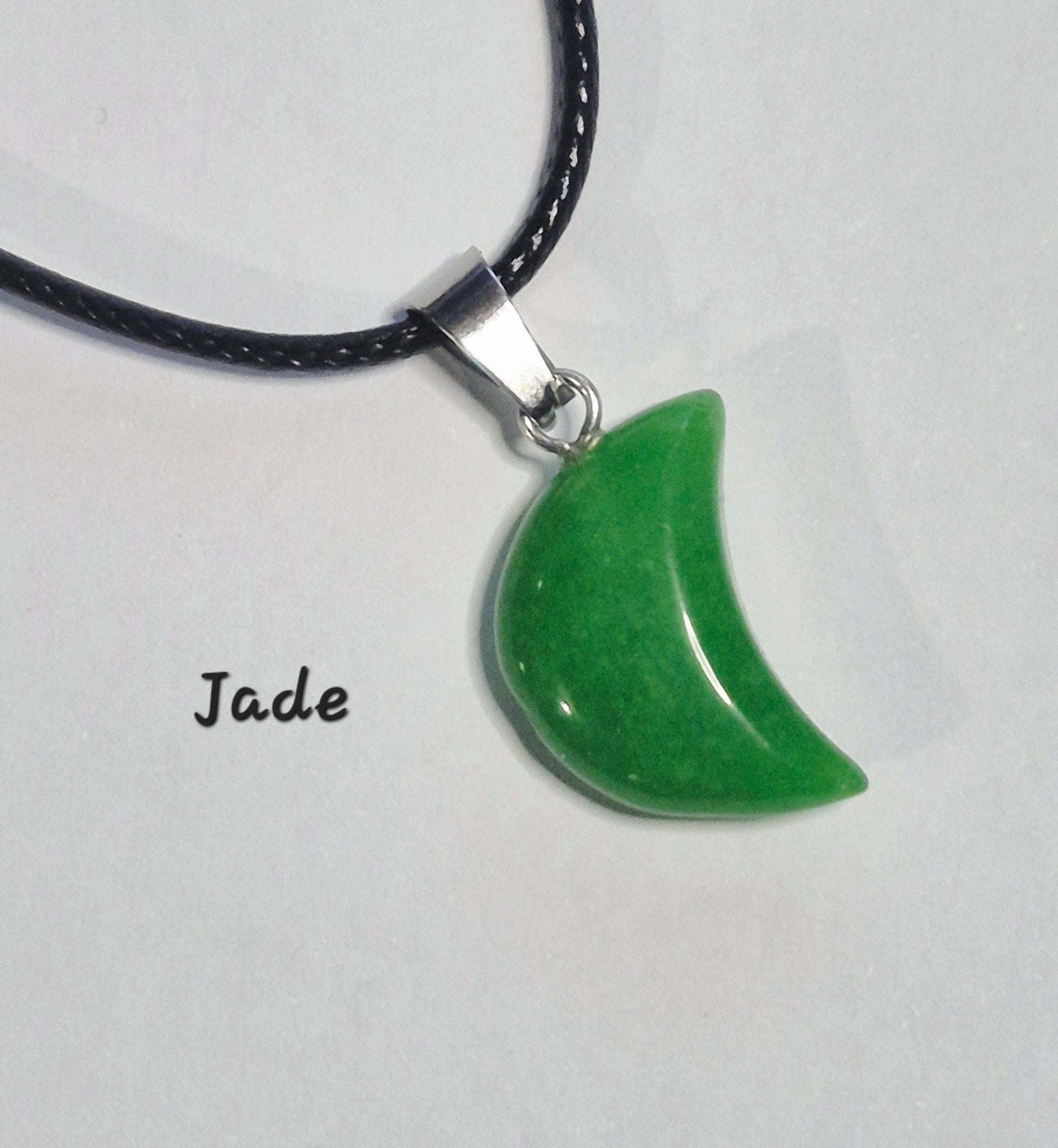 Crescent Moon Gemstone Pendant Necklaces