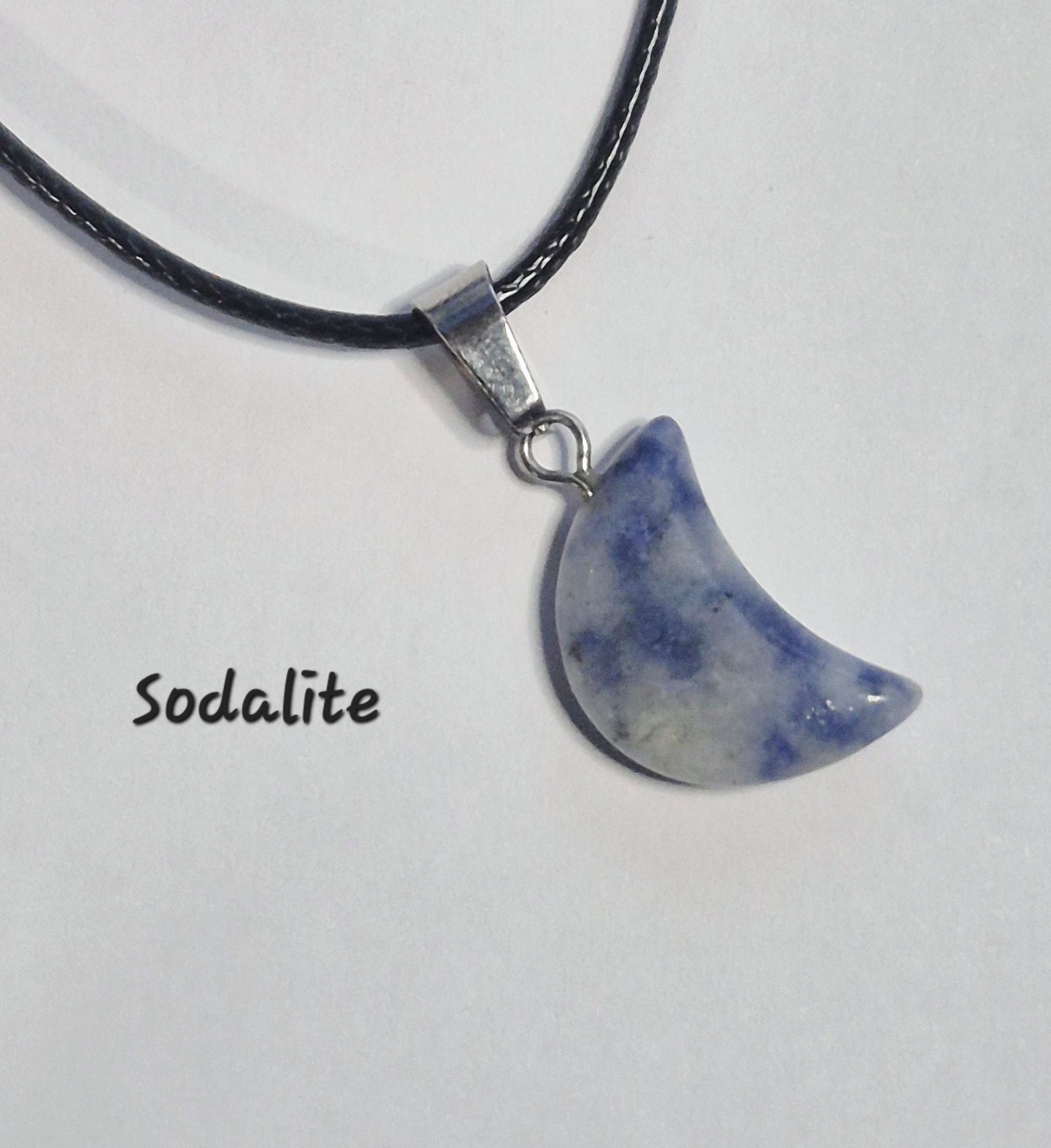 Crescent Moon Gemstone Pendant Necklaces