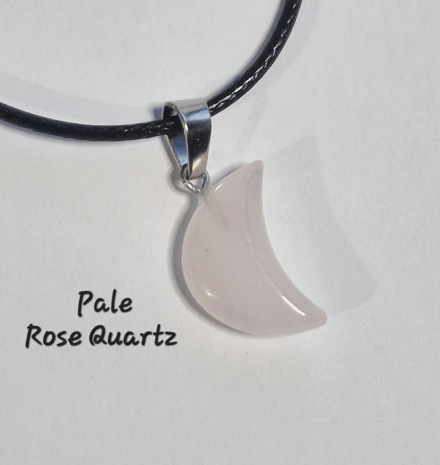 Crescent Moon Gemstone Pendant Necklaces