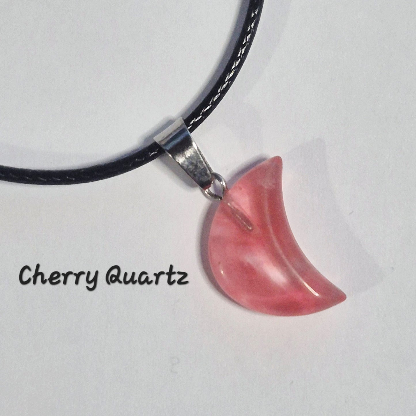 Crescent Moon Gemstone Pendant Necklaces