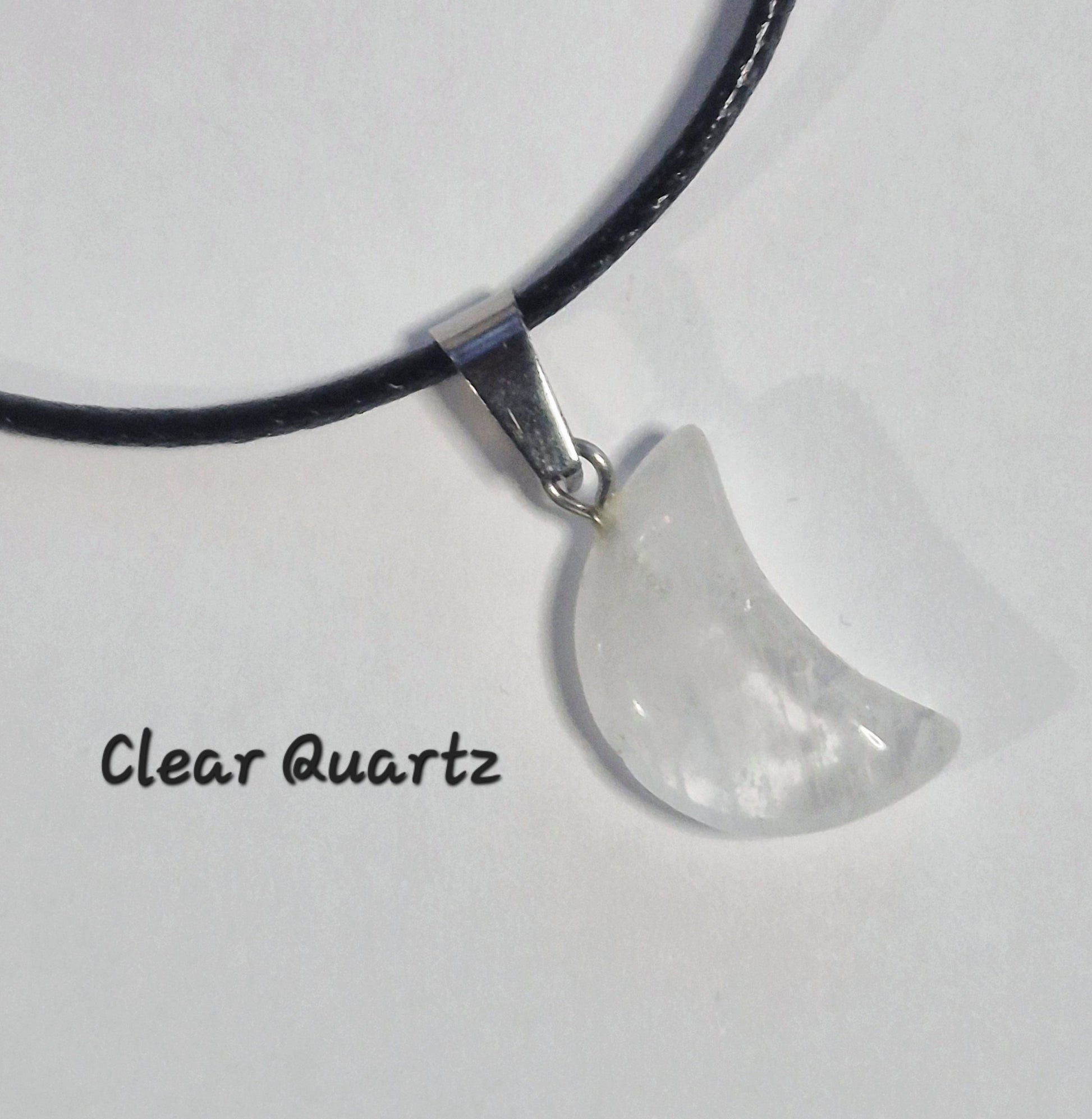 Crescent Moon Gemstone Pendant Necklaces