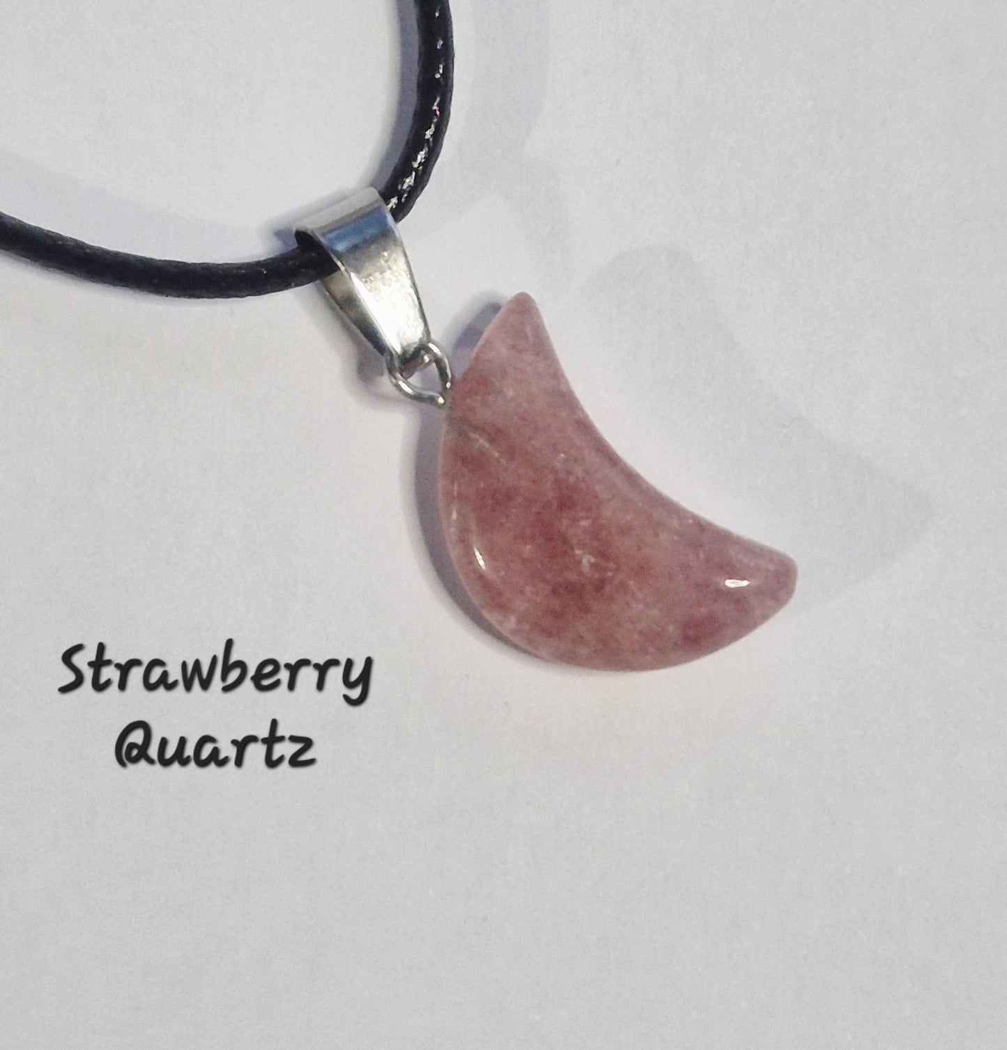 Crescent Moon Gemstone Pendant Necklaces