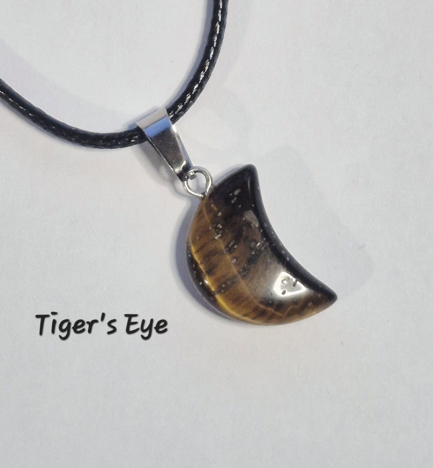 Crescent Moon Gemstone Pendant Necklaces