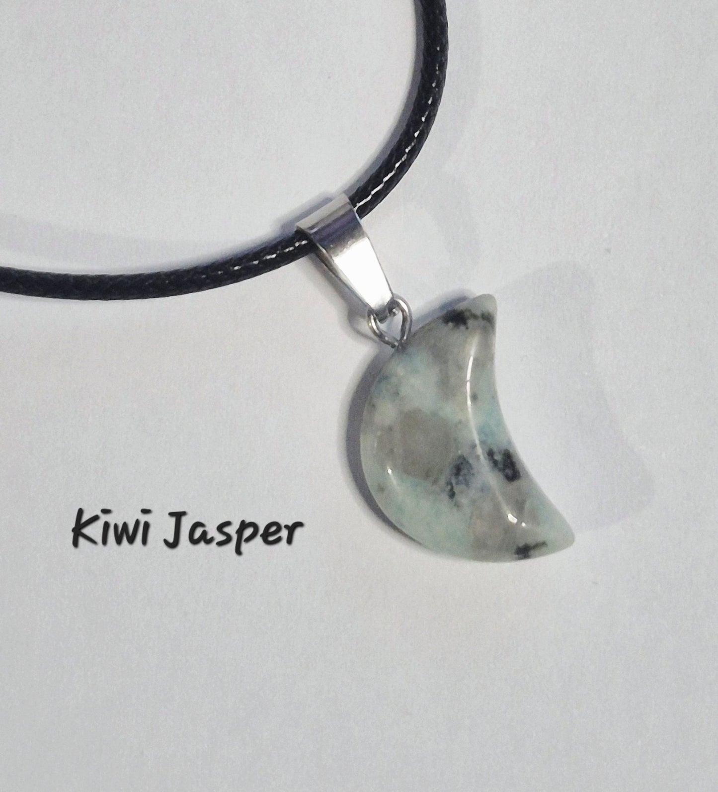 Crescent Moon Gemstone Pendant Necklaces