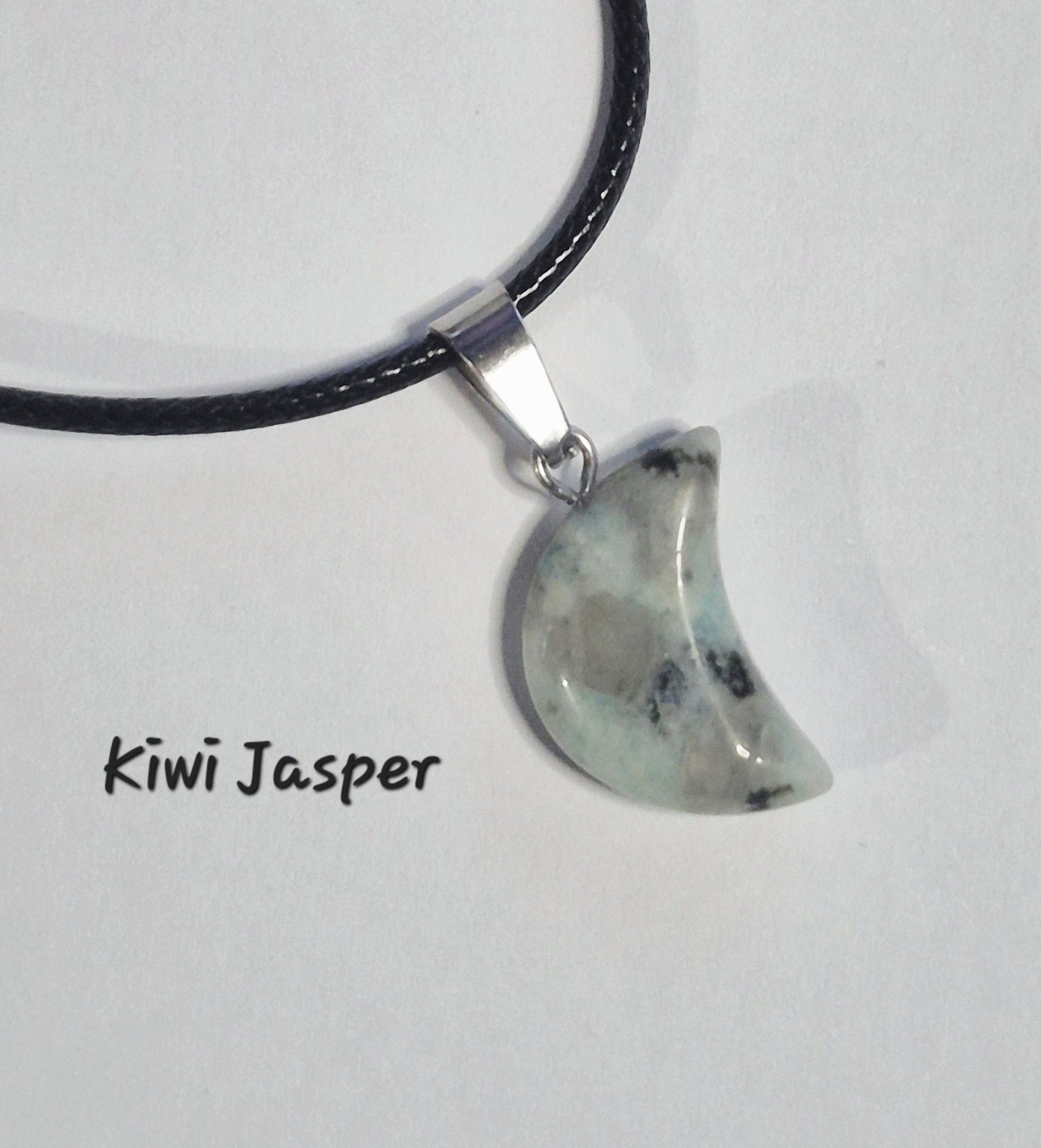 Crescent Moon Gemstone Pendant Necklaces