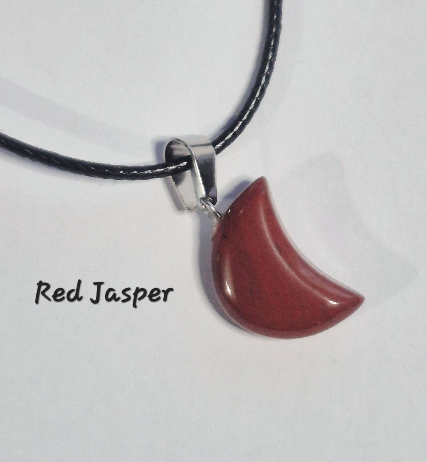 Crescent Moon Gemstone Pendant Necklaces