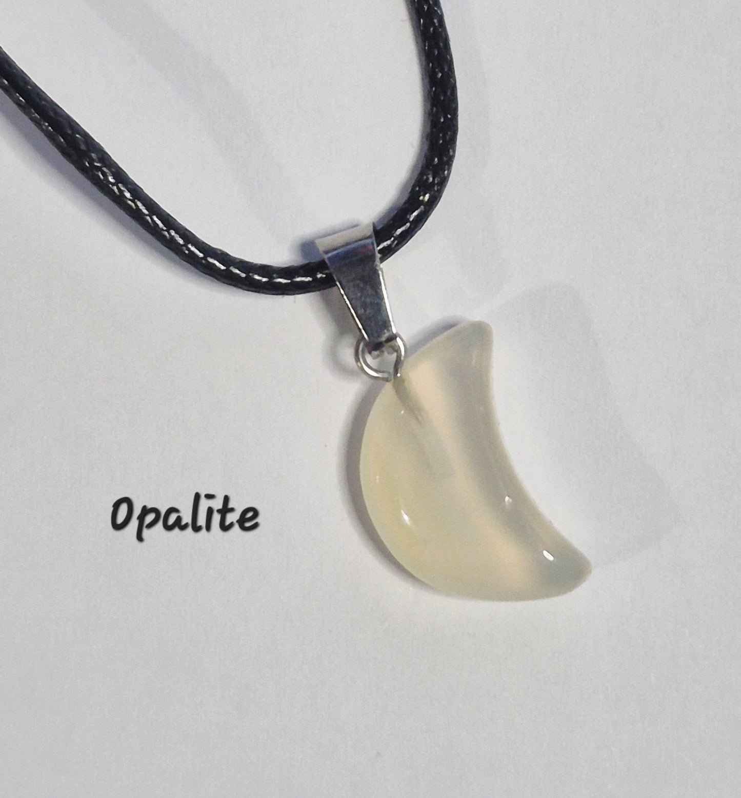 Crescent Moon Gemstone Pendant Necklaces