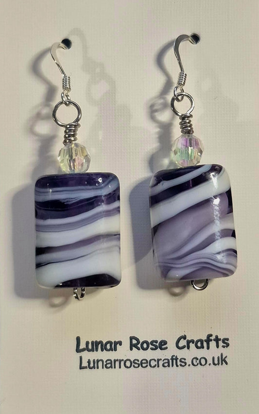 Marbled Glass Bead Earrings