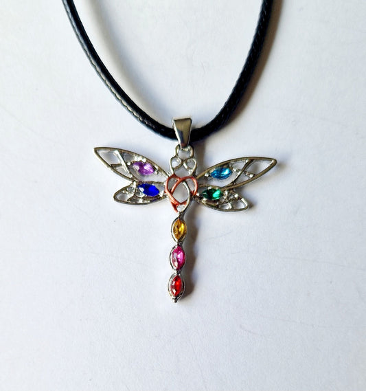 Dragonfly Chakra Pendant Necklace