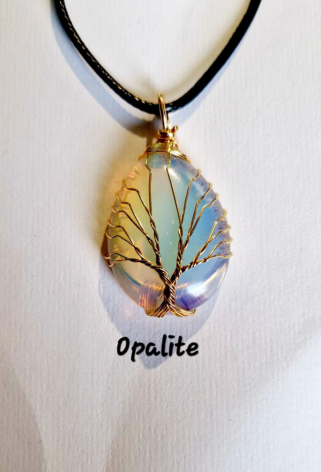 Gemstone wire wrapped Tree of Life Necklaces