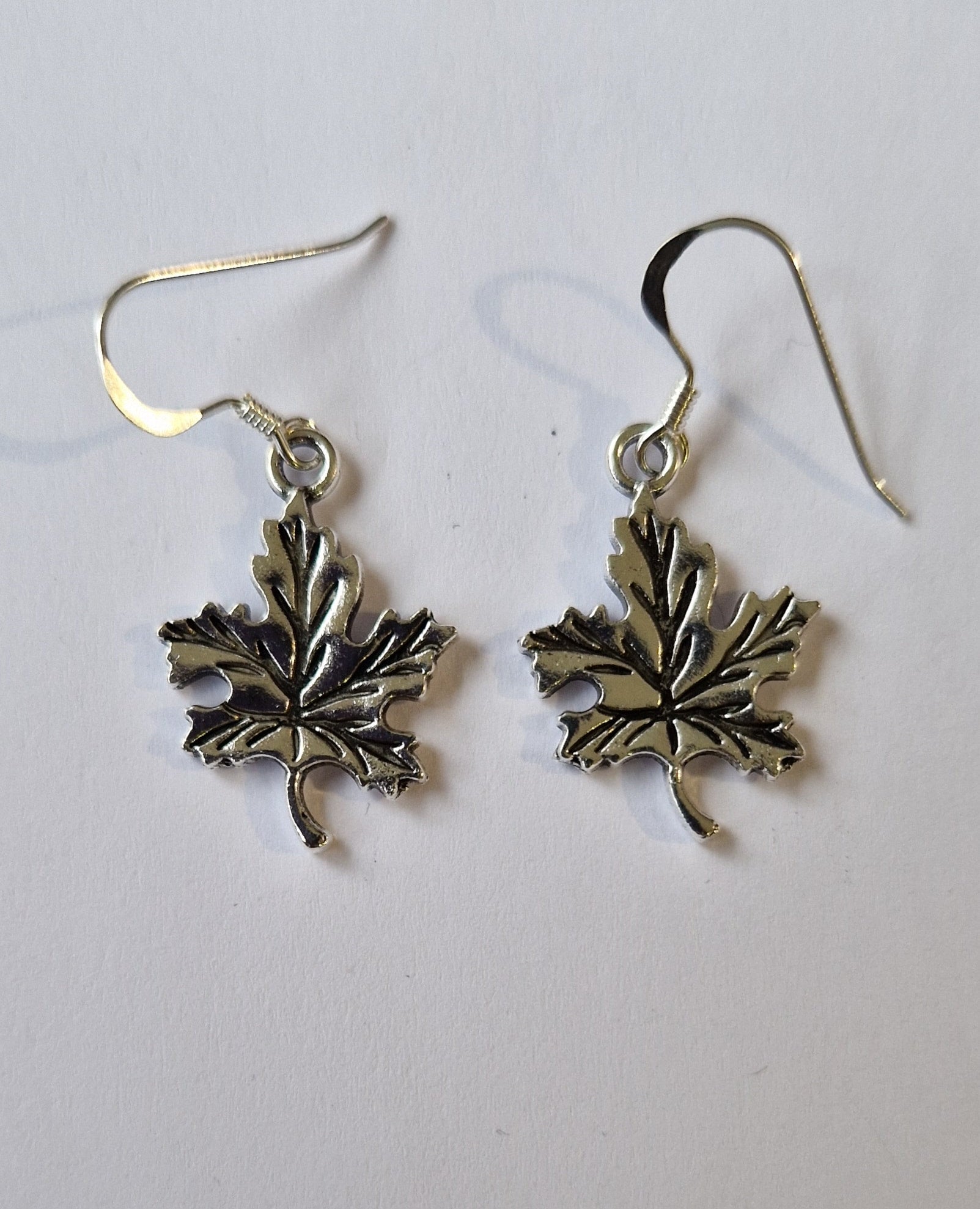 Maple Leaf Earrings – Sterling Silver Hooks