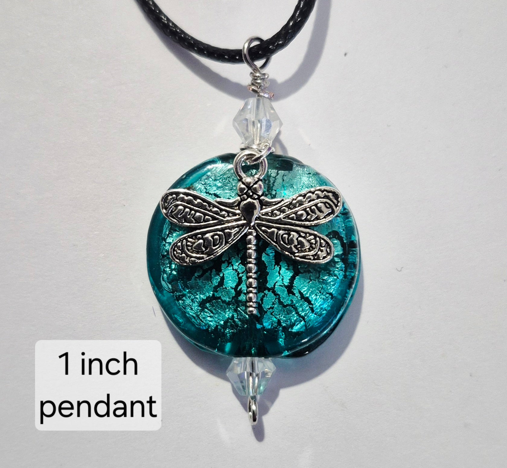 Crackle Glass Pendant Necklaces