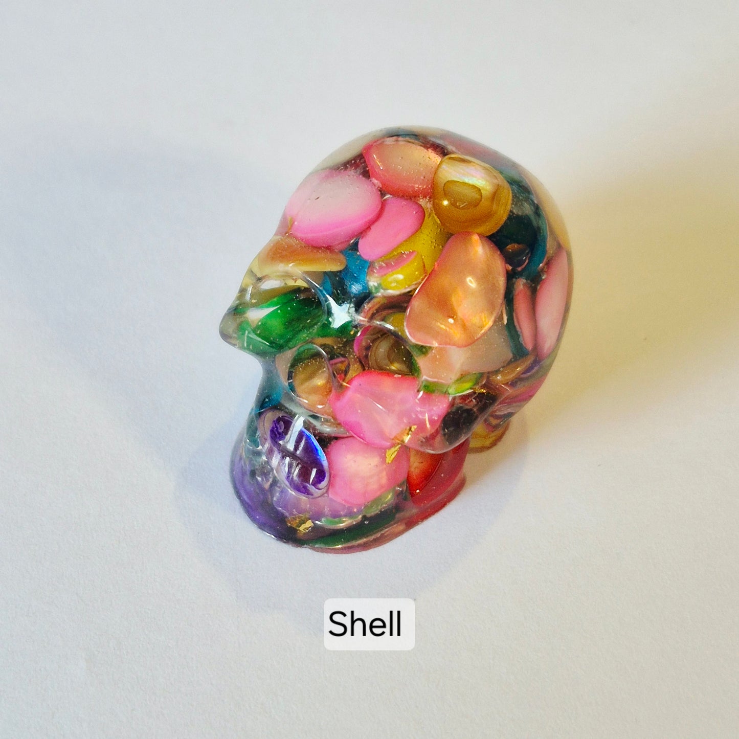 Gemstone Chip Resin Skulls