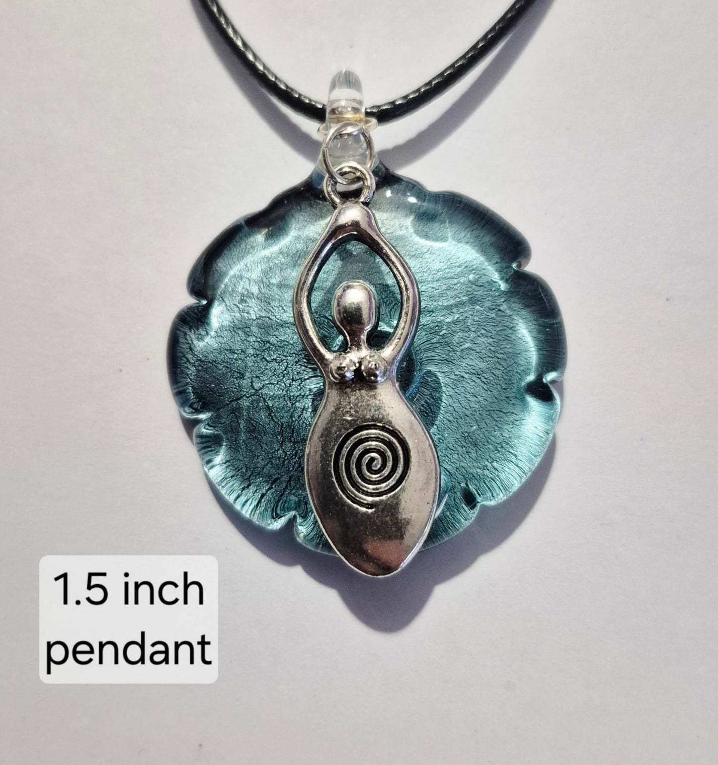Crackle Glass Pendant Necklaces